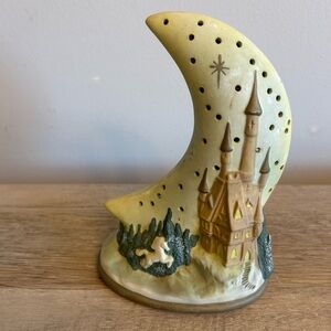 1993 Vintage Ceramic moon and star lamp with unicorns Vintage Moon NO CORD